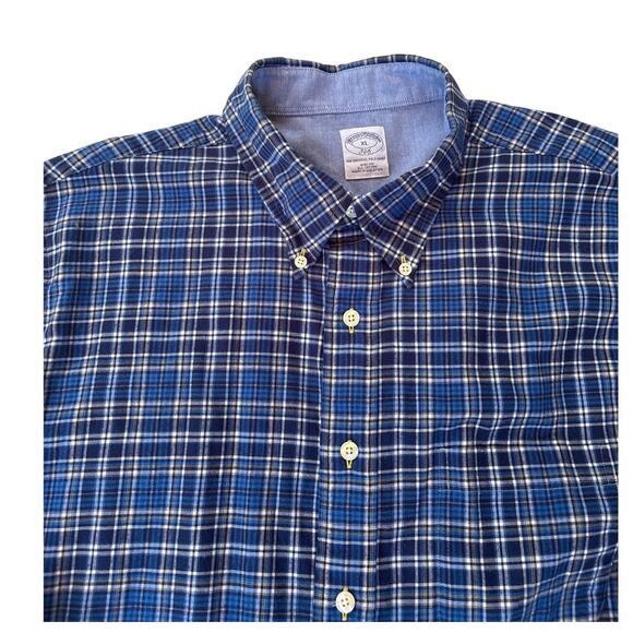 Brooks Brothers Shirt Mens XL Blue Slim Fit The Original Polo Button Long Sleeve - Picture 3 of 8